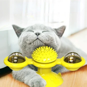 טחנת הרוח חתול צעצוע אינטראקטיבי צעצועים לחיות מחמד חתולים פאזל משחק חתול צעצוע עם ווירליגיג הפטיפון עבור חתלתול מברשת